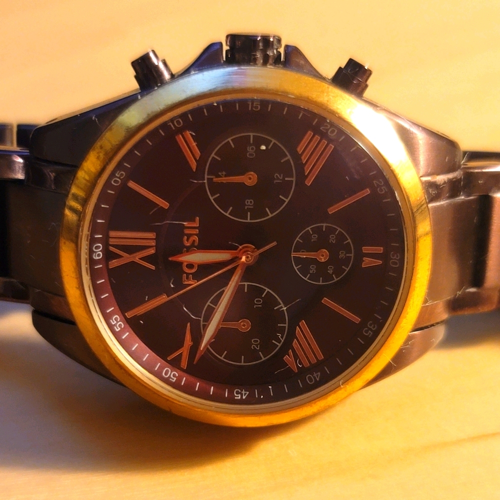 Chocolate brown Fossil watch